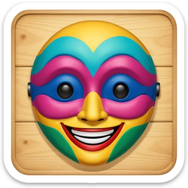 Please generate a multicolored happy mask. sticker