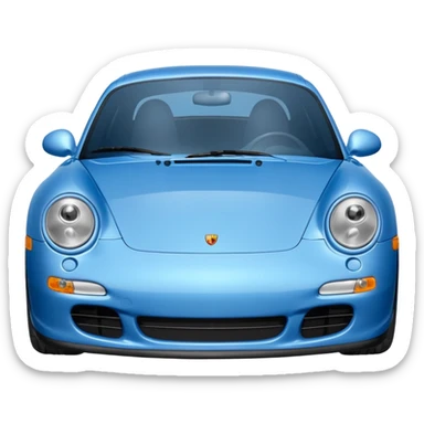 2004 blue porsche carrera with eyes on windshield sticker