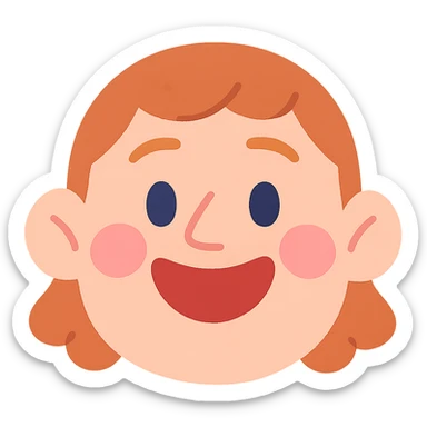 pastel toon style smiling face sticker