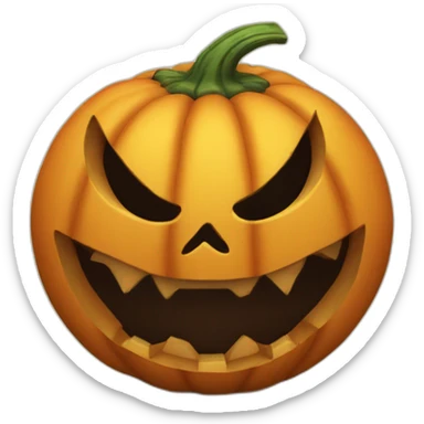 scary curved halloween pumpkin sticker