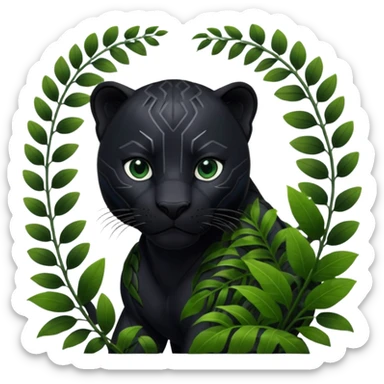 A black panther in a jungle sticker