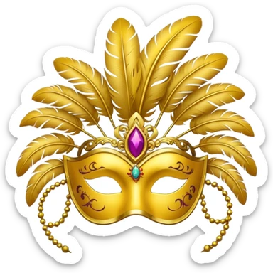 carnival mask in yellow sticker