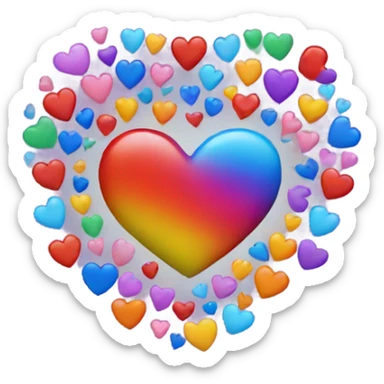 Heart with multiple colors sticker