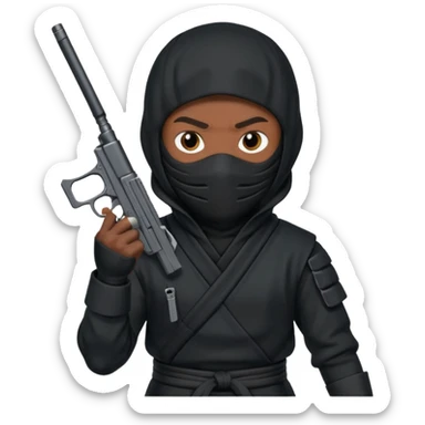 Una persona que sea así 🥷 pero con una pistola  sticker