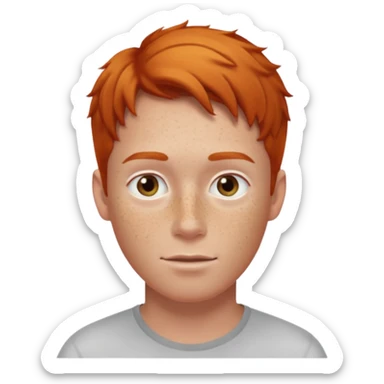 a white guy with ginger hair and freckles on face sticker