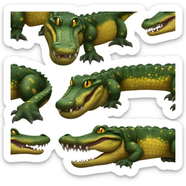 yellow-spotted alligator sticker