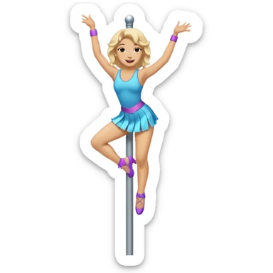 trans person dancing on a pole sticker