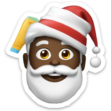 Create a black Santa with cleaning supplies  sticker