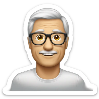 50 jähriger mann mit Brille und schwarzen haaren sticker