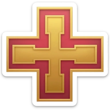 Templar cross with gold cross in the middle sticker
