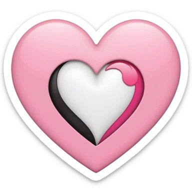 Coração metade rosa e metade branco emoji sticker