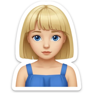 blonde girl with bangs sticker