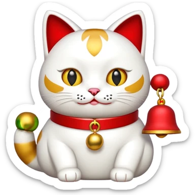 Lucky cat with red details sticker