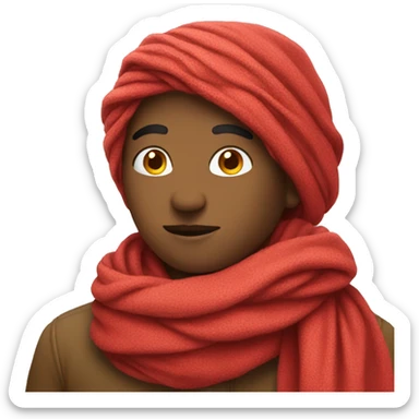Red scarf sticker