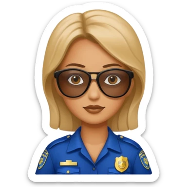 woman police wearing sun glasses sticker