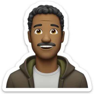 Man with sideways jaw sticker