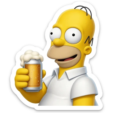 Homer avec une bier sticker