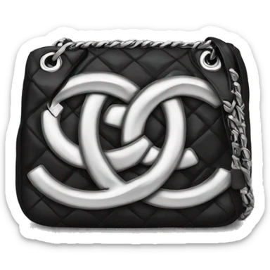 Black Chanel bag silver logo  sticker