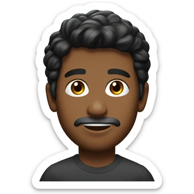 hombre joven moreno, de chile, con poleron deportivo color petroleo. Pelo corto negro.  sticker