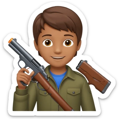A 12 year old boy who has the gun sticker
