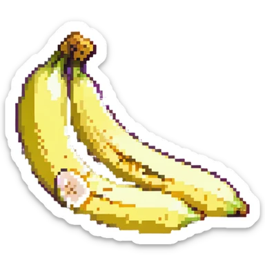 peeled yellow banana with peel partially open sticker