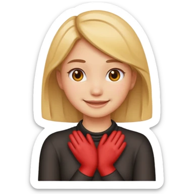 make a girl emoji crossing hands around neck sticker