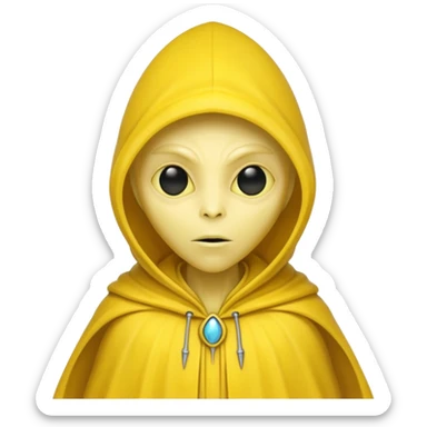 yellow alien with yellow cloak sticker