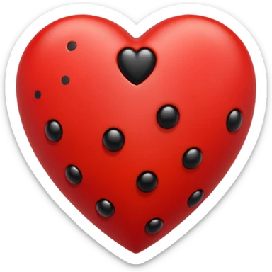 heart with spring ladybugs sticker