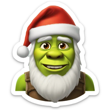 shrek with santa hat  sticker