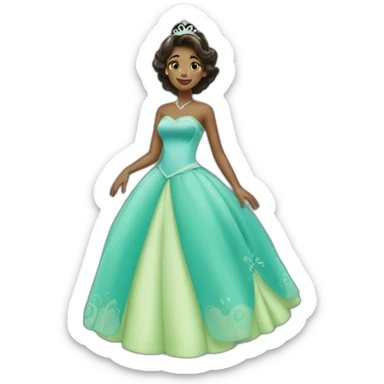 Tiana princess blue dress sticker