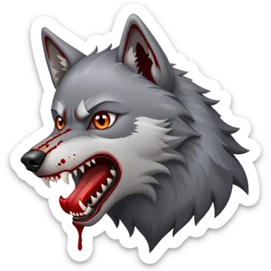 Alpha wolf eating dog sticker