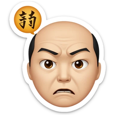 Angry face with "씨발" on mouth sticker