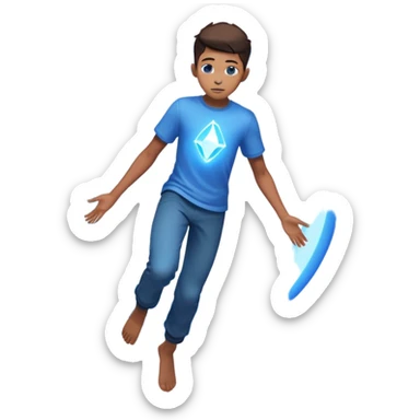 A 13 year old Tech Titan who has a Blue Aura around him as he is levitating sticker