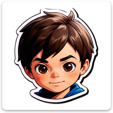 portrait of a boy sticker