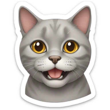 British cat with lower canine stucking out sticker