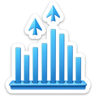 gráfico de ventas color azul sticker