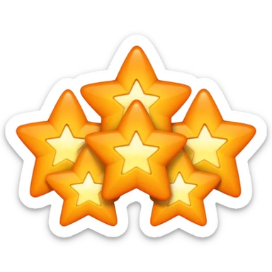 5 orange stars sticker