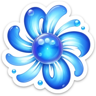 combine 💥 and 🫧 (explosion emoji and bubble emoji) dont make it colour full make a blue (💥) with a bubble in the middle (bubble also blue) sticker