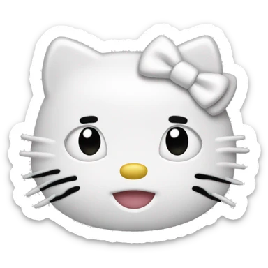 Tête de Hello kitty blanche style emoji  sticker