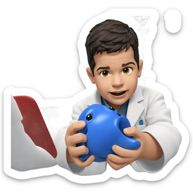 scientist in lab coat portrait sticker