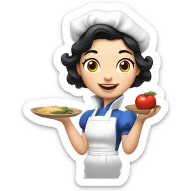 Snow white cooking in the kitchen  sticker