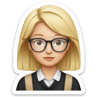 Blonde female student sticker