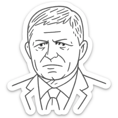portrait of Robert Fico, Prime Minister of Slovakia icon sticker
