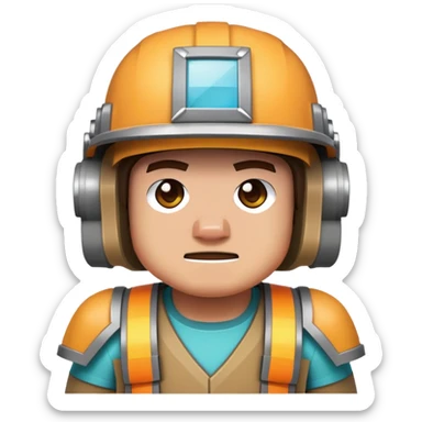 Minecraft character wearing a helmet sticker