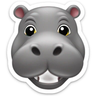 Hippopotame avec une loutres sur le dos sticker