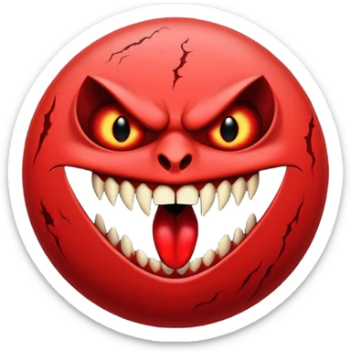 red moon with vampire fangs sticker