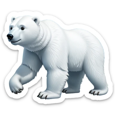 cinematic-polar-bear-realistic-full-body-standing-emoji,-massive-snowy-white-frame-lumbering-across-the-icy-tundra,-powerful-paws-pressing-into-the-frozen-ground,-head-tilted-dramatically,-thick-fur-dusted-with-ice-crystals,-simplified-yet-realistic-focused-features,-highly-detailed,-glowing-with-an-almost-sarcastic-glow

 sticker