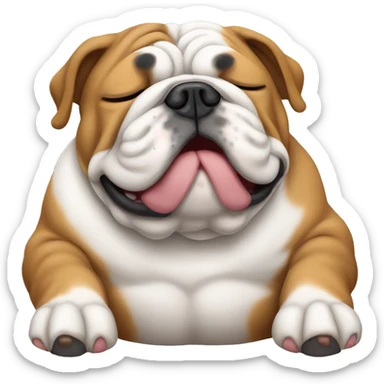 english bulldog sleeping sticker