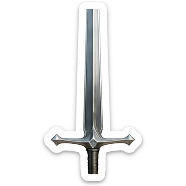 a silver greatsword with a jeweled hilt, shining blade sticker