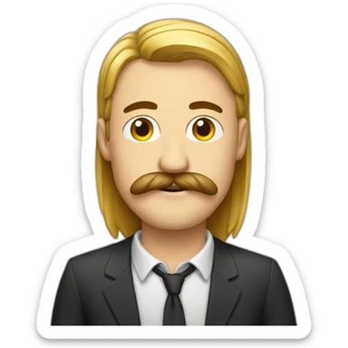 Guy with mustache at pc sticker